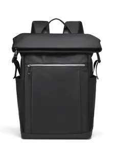 Large Capacity Business Casual Waterproof Backpack For Men Women 16 Inch Laptop Travel Bag PU Film Solid Color