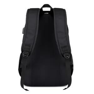 Classic black college style backpack with large capacity for casual and school daily use.