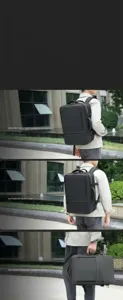 Multifunctional business backpack for men, large capacity waterproof travel laptop bag.