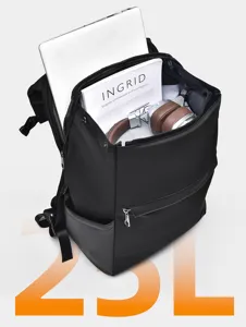 Mochila impermeable grande negocios viaje portátil con detalle interior vista 25L
