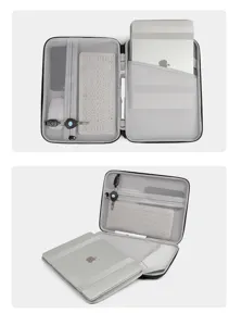 EVA 13.3 inch laptop schoudertas, schokbestendige tablet organizer tas met vakken.
