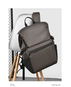 Mochila hombre impermeable casual viaje negocios trabajo gran capacidad para portatil gris