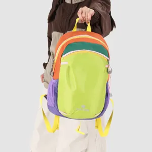 Farbblock Outdoor Reise Rucksack grosse Kapazitaet Wander Tagesrucksack Unisex stilvoll modisch