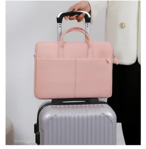 14 Inch Pink Laptop Bag Business Briefcase Oxford Cloth Travel Computer Shoulder Bag Gift