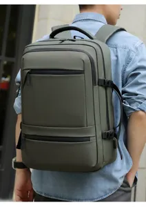Multipurpose men business backpack large capacity laptop bag travel commuter rucksack green