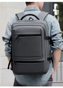 Men's business backpack, large capacity waterproof laptop bag for travel and daily work.