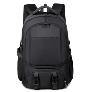 Large capacity black travel backpack with multi pockets for outdoor and business use daily.