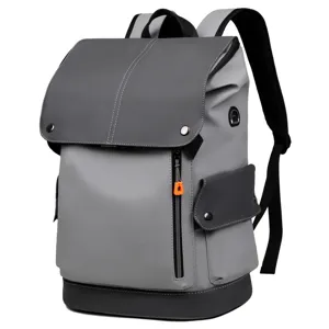 Heren Business Casual PU Leren Rugzak Grote Capaciteit Reizen Woon-werkverkeer Dagrugzak Lastenverlichtende Laptoptas