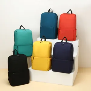 Casual Oxford Cloth Waterproof Urban Minimalist Backpack Lightweight Solid Color Travel School Bag For Men And Women