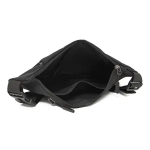 Stylish black streetwear crossbody chest bag for casual commuting and light sports activities.