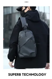 Stylish men's sling bag casual oxford chest backpack outdoor daily fashion waterproof daypack