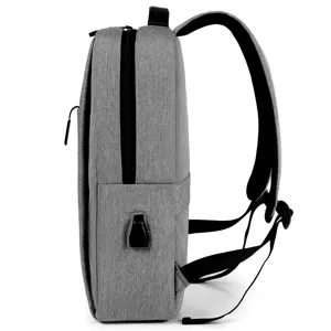 Grote grijze zakelijke laptop rugzak met USB poort voor reizen en dagelijks gebruik mannen.