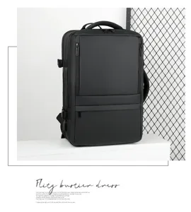 Large capacity business laptop backpack for men, waterproof expandable travel and commuting bag.