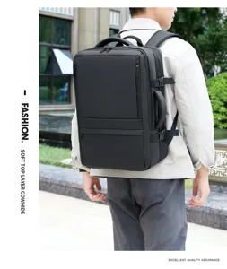 Large capacity business laptop backpack for men, expandable waterproof travel and commute bag.