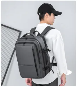 Men's large capacity business travel backpack multi-functional commuter laptop bag detail view