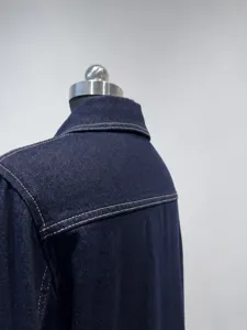 Chemise veste en jean vintage pour femme, vêtement d'extérieur ample et décontracté.