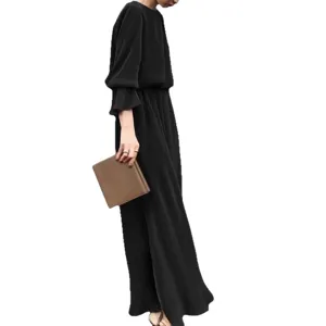 Elegant solid color long kaftan dress, retro swing maxi dress for fashion evening parties.