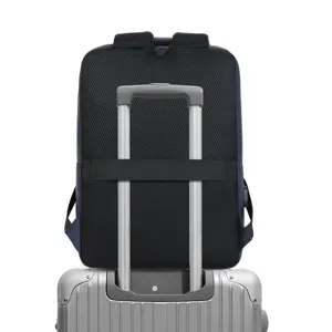 Sac à dos de voyage professionnel avec sangle de valise, sac pour ordinateur portable durable.