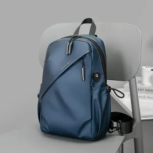 Men's Oxford Cloth Crossbody Chest Bag Fashion Casual Sling Backpack for Daily Outdoor Travel