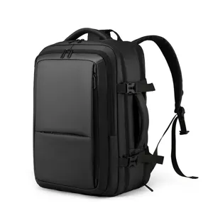Men black business travel backpack large capacity multi-functional laptop bag for daily use