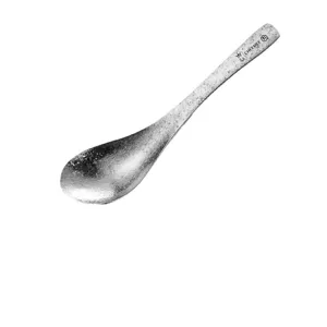 Cucchiaio in puro titanio stoviglie di lusso cucchiaio da zuppa portatile all'aperto.