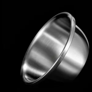 Stainless steel mixing bowl with brushed finish for kitchen, durable food grade basin.