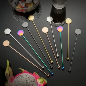 Edelstahl Löffel lang Set, kreative Cocktail Bar Rührlöffel aus Edelstahl für Getränke Kaffe.