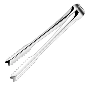 Stainless steel ice tong kitchen food clamp sugar cube tong bar tool for ice cubes and snacks