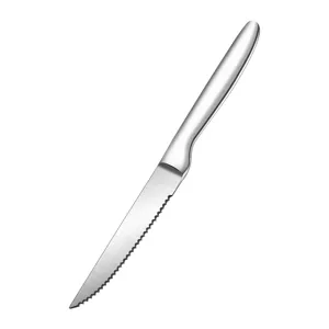 Stainless steel serrated steak knife for home and hotel kitchen dining table western tableware