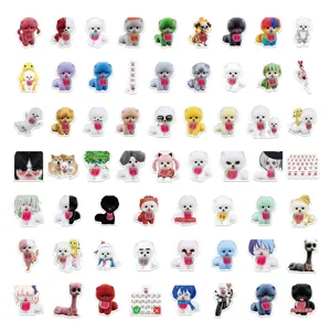 Cute teacup dog cartoon graffiti stickers 60pcs waterproof decals for laptop luggage water bottle