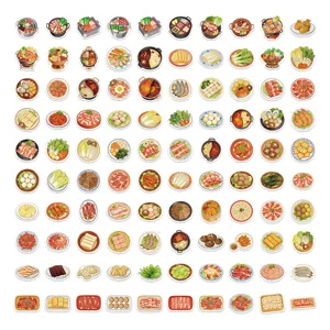 100pcs cute hot pot food cartoon stickers for phone case laptop luggage DIY decoration waterproof