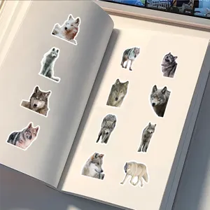 Realistische Wolf Aufkleber wasserdichte Vinyl Decals für Laptop Wasserflasche Gepäck
