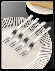 Edelstahl Fruchtgabel Set, Mini Kuchen Gabeln, Luxus Besteck für Haushalt und Gewerbe Feier.