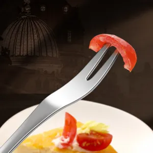 316L Edelstahl Obstgabel Mini Haushaltsgeschirr Dessert Kuchen kleiner Stab Premium Metall