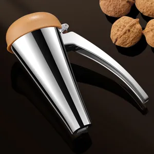 Stainless steel walnut cracker nut opener kitchen tool for easily cracking hard shell nuts.