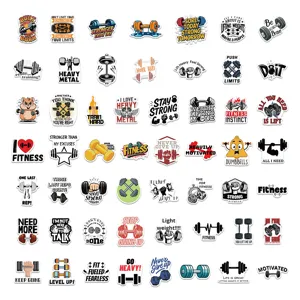 54pcs fitness dumbbell cartoon graffiti stickers waterproof vinyl decals for luggage laptop case