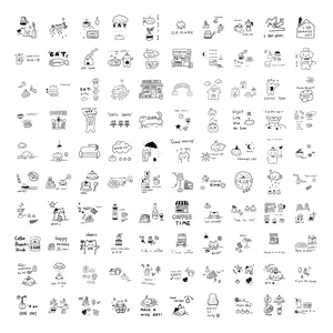 100 Stk. Süße Katze Cartoon Doodle Aufkleber DIY Laptop Handyhülle Wasserdichte Sticker.