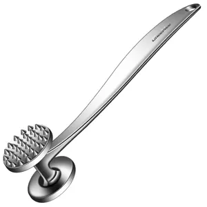 Stainless steel meat mallet tenderizer tool for kitchen cooking, steak pounding and meat breaking.