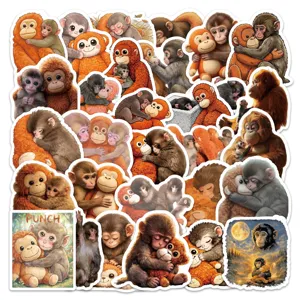 Süße Cartoon Affe Graffiti Aufkleber Wasserdichte PVC Abziehbilder Für Koffer Auto Laptop Tagebuch Dekoration