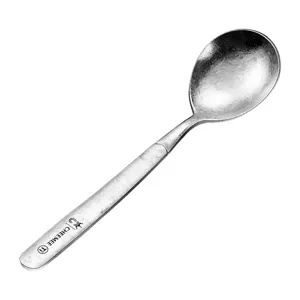 Cuillère en pur titane de haute qualité avec texture martelée, vaisselle durable pour usage quotidien.