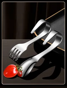 Set de cuillère et fourchette pour bébé en acier inox 316, poignée ergonomique courbée.