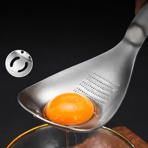 Séparateur de blancs d'œufs en acier inoxydable cuillère de cuisine multifonctionnelle.