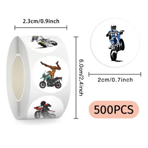Motorrad Aufkleber Rolle 500 Stueck wasserdichte Vinyl Sticker fuer Helm Auto Deko