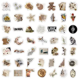 Vintage retro Aesthetik Sticker Set dekorative DIY wasserdichte Aufkleber fuer Sammelalbum