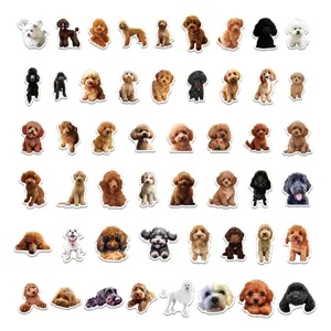 Cute poodle stickers 50pcs waterproof vinyl decals for luggage laptop guitar decoration