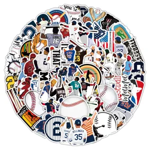 100pcs baseball waterproof cartoon stickers for laptop, water bottle, car, and luggage decoration.