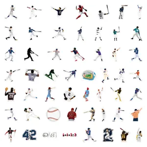 Baseball stickers waterproof vinyl decals sports fan sticker pack for laptop water bottle skateboard