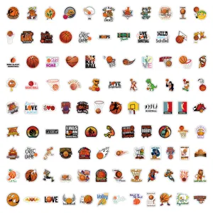 Basketball stickers pack waterproof vinyl decals for laptop skateboard water bottle 100pcs.