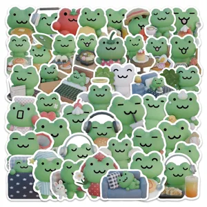 Cute Cartoon Lucky Frog Waterproof PVC Graffiti Stickers For Luggage Laptop Car Water Bottle Decor Decals
