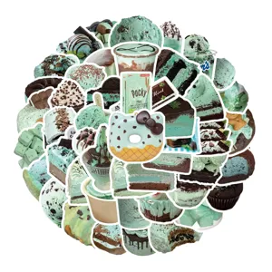 Mint chocolate sticker set creative food cartoon graffiti DIY notebook storage box decorative.